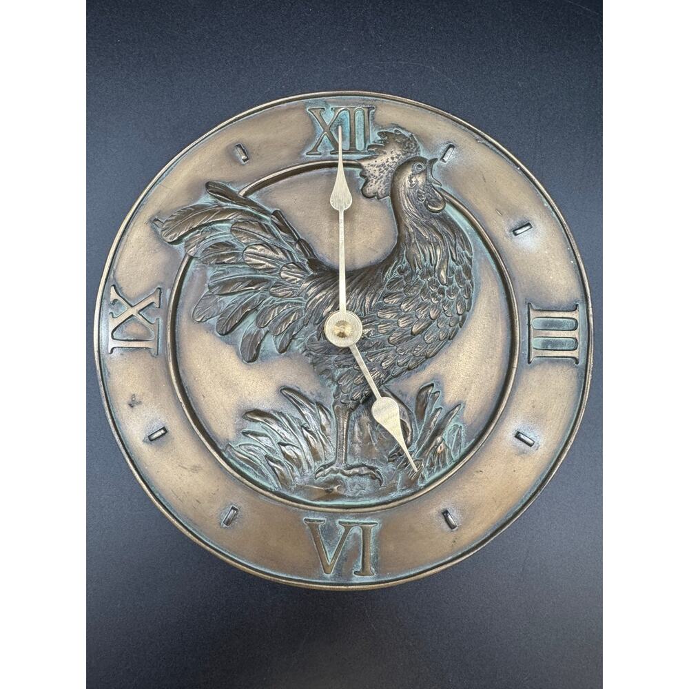 Hen-Feathers Chanticleer Wall Clock, Copper